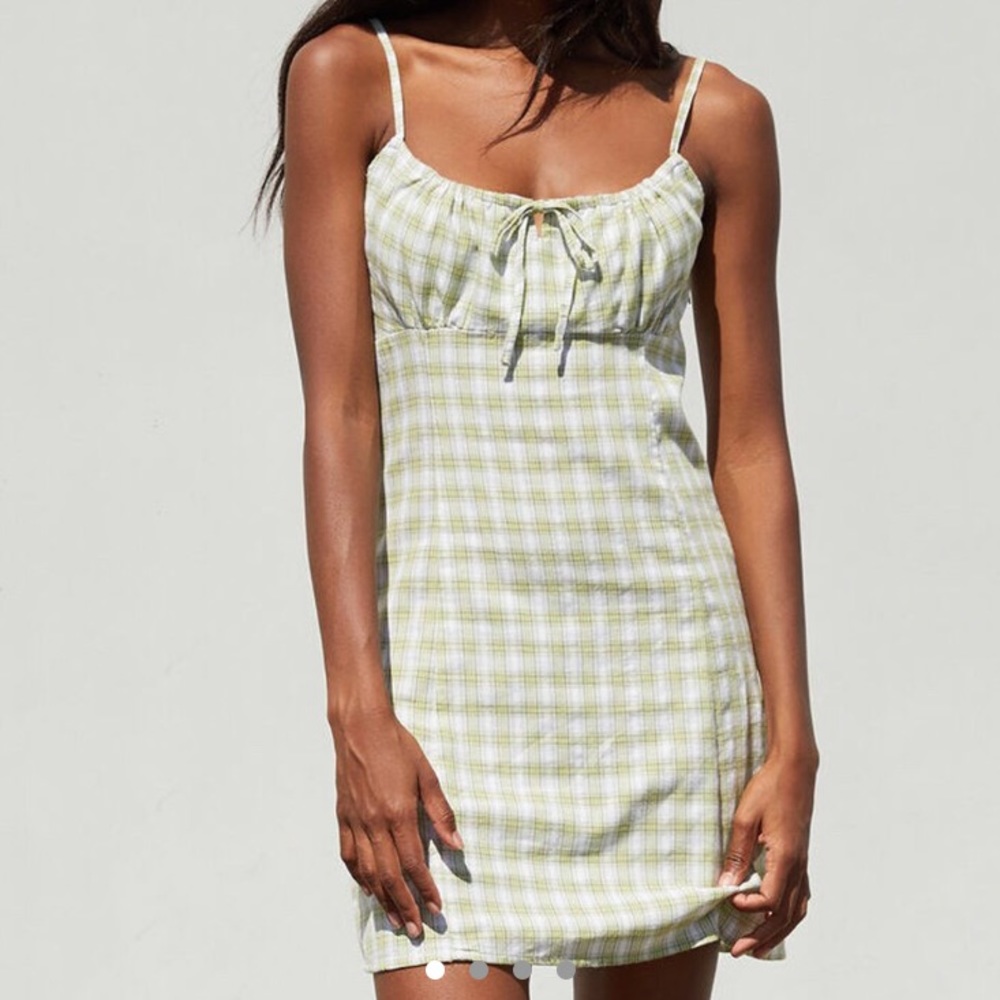 ‼️SOLD‼️brandy melville green plaid jennifer dress